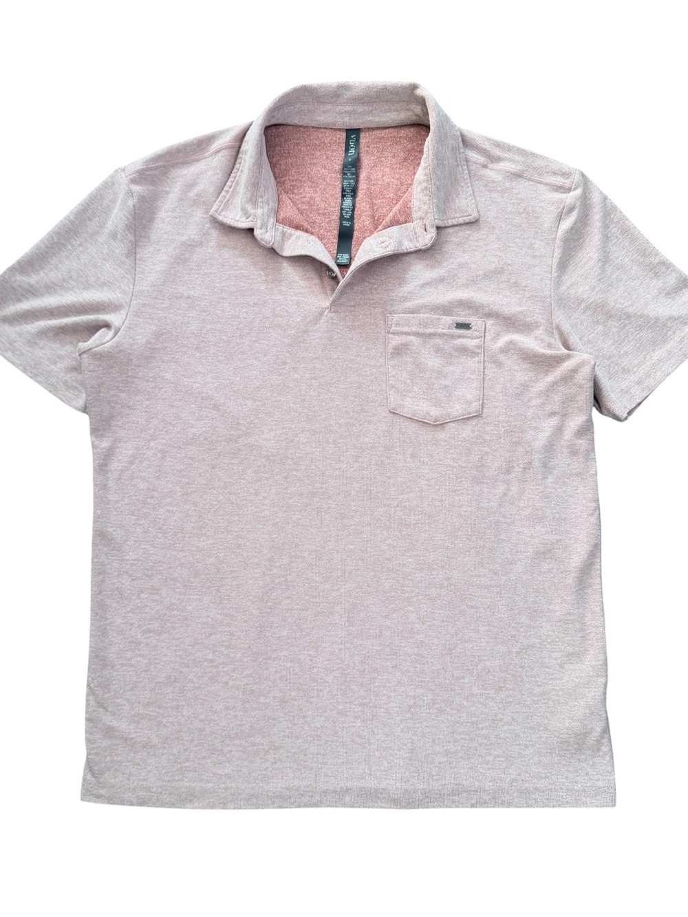 Vuori Men's Short-Sleeve Pocket Polo — Pale Mauve Medium